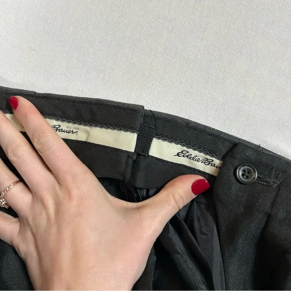 Eddie Bauer Vintage Pleated Wool Slacks Men’s 38 Elastic Waist Slash Pocket